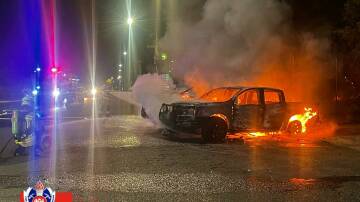 Firefighters combat 'strip of car fires' in Griffith