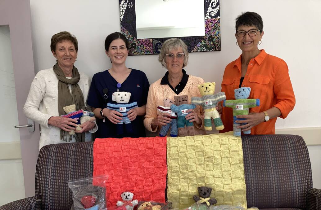 Tilla Devlin, Jenny Stevens, Sue Campbell and Pat Zandona with their latest handcrafted teddies and blankets. Picture by Cai Holroyd