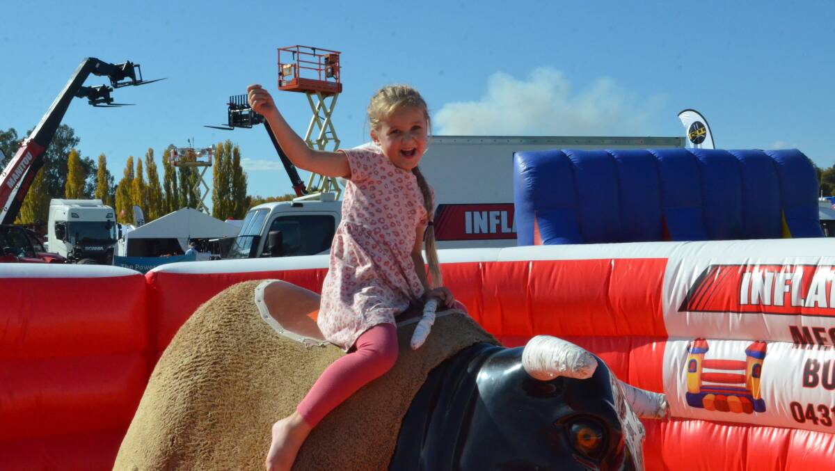 Milli Perlowski showed that the Riverina Field Days had great activities for kids and families as well as plenty of opportunities for farmers. Photo by Cai Holroyd