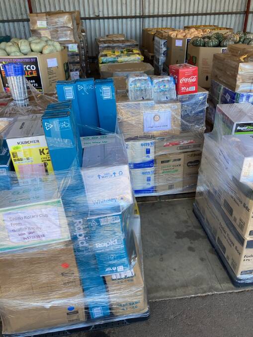COMMUNITY GIVES BACK: Griffith locals were keen to contribute, donating an estimated $100k worth of goods and supplies to flood impacts communities. PHOTO: Supplied