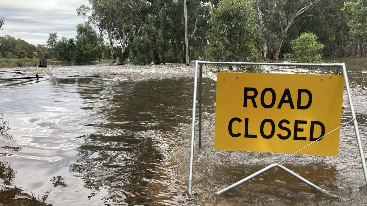 Flooding closes a road in the Murrumbidgee Council area in 2022. Picture file