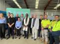 Those gathered at the opening of Griffith's third Return and Earn facility offering residents a large-format automated depot on Lenehan Road. Pictures by Allan Wilson