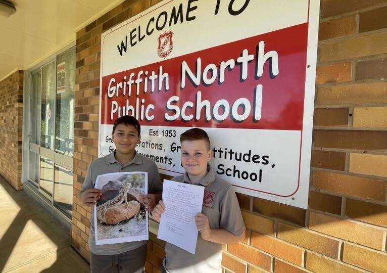 Griffith North Public student Connor Simpson was named junior runner up in the Riverina Local Land Services 'Magic of Wiradjuri' photography competition, while his classmate Samuel Martin received high commendation in the Naomi Williams Wiradjuri Poetry Prize. Picture by Allan Wilson
