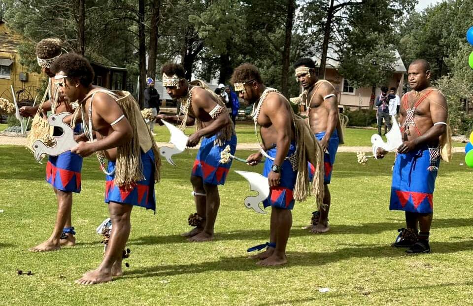 Hundreds turned out to the Griffith Pioneer Park to celebrate 45 years of independence in the Solomon Islands. Pictured are some of the cultural performances that were on display at the weekend. Picture supplied 