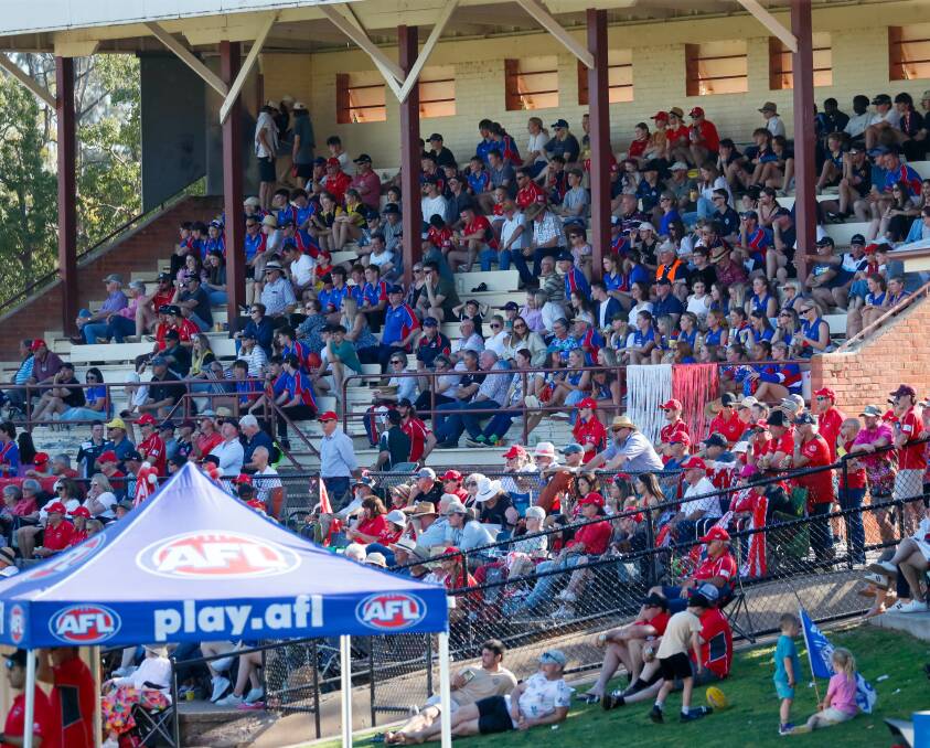 A section of the grand final crowd at Narrandera Sportsground on Saturday. Picture by Les Smith