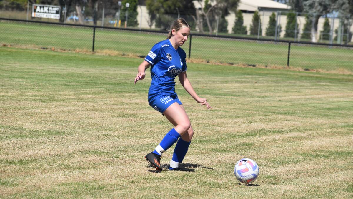 Airlee Savage scored a hat-trick to help the Hanwood Madden Shield side make a commanding start to the season. Picture by Liam Warren