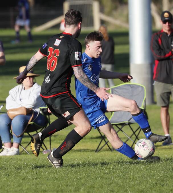 Chaise Donetto looks to make a turn during Hanwood's draw with Leeton United last weekend. A win against Lake Albert this weekend will send them straight through to the grand final. Picture by Les Smith.