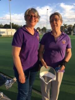ON THE RINK: Jenny Tull and Clare Brown after their game on Wednesday at Exies Sporties.