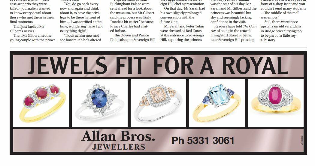 Allan Bros Jewellers of Bendigo celebrate the King's crowning in The Courier.