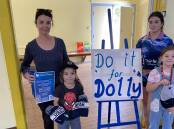 The Do it for Dolly Whitton Ball is fast approaching, with (back) Shannon and India, (front) Noah and Ella Morriss encouraging all to attend. Picture by Talia Pattison 